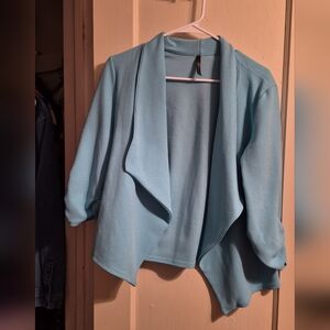Women's Light Blue Open Front Cardigan